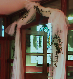 wedding arches with flowers inside