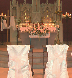 ivory and white church covers